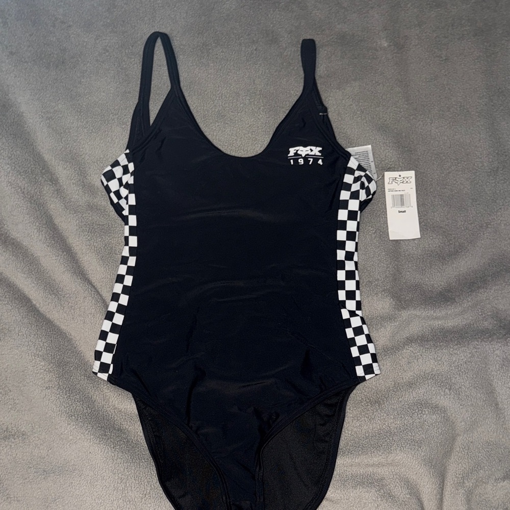Fox Black and White Checkered Swimsuit